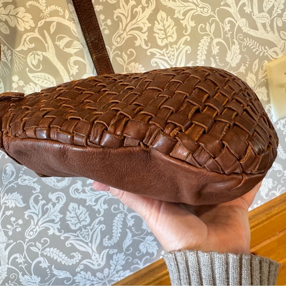 Brown Woven Leather Crossbody Bag - Picture 6 of 13